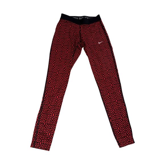Nike Pants - Nike pro women’s black & red athletic leggings
